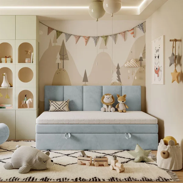 Łóżko ELZA MINI 80x200 Jasmine 73 z topperem