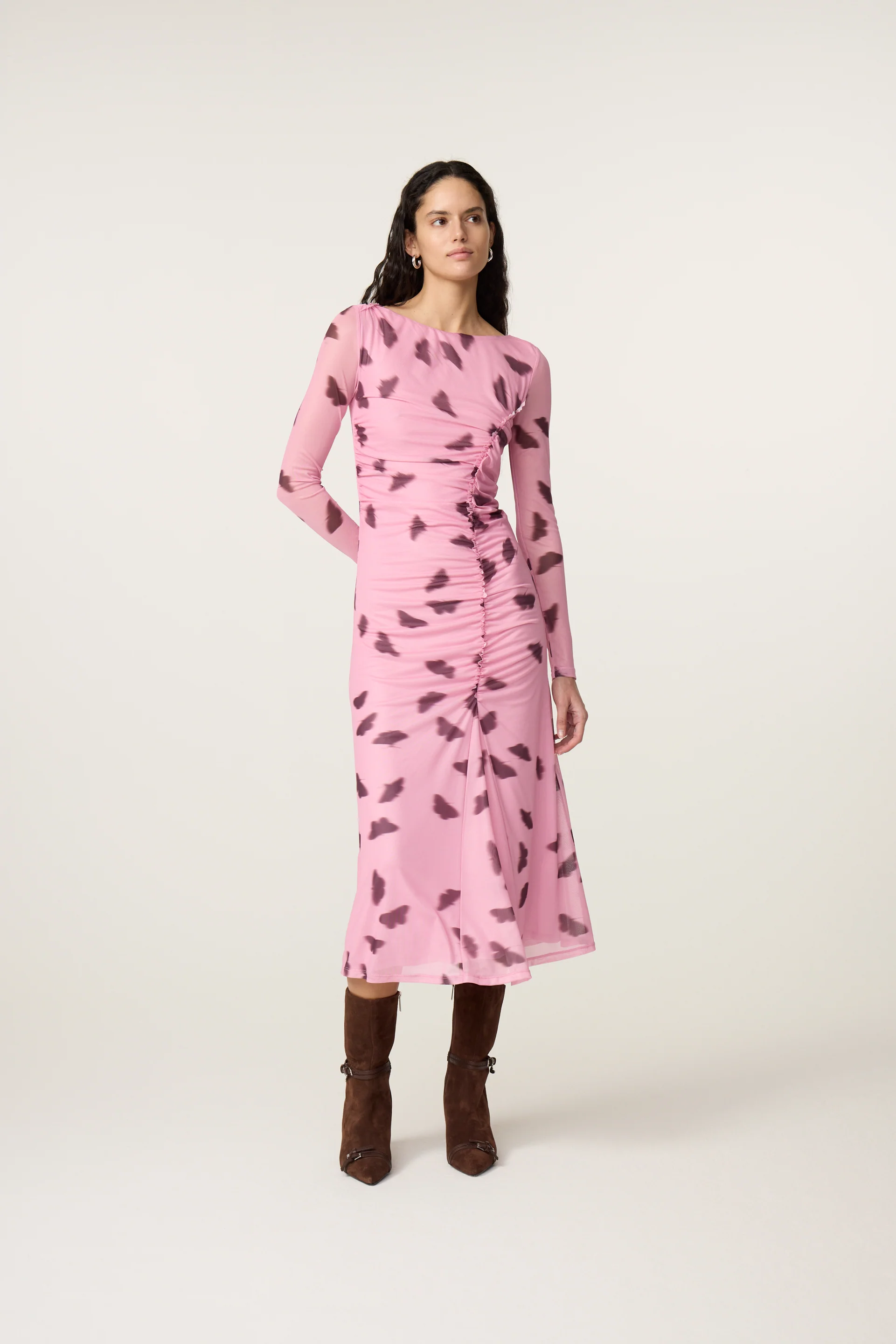 Lilea Dress | Pink Rose/Brown