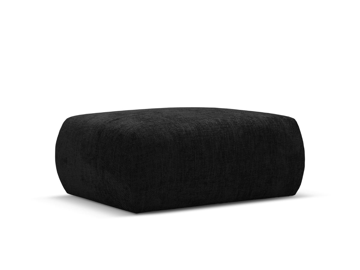 Cosmopolitan Design Poef Matera chenille, zwart - 68x86x40cm