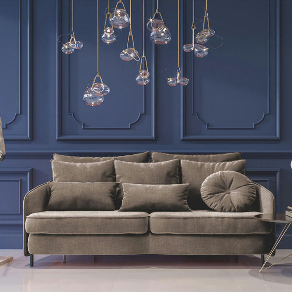 TREMEZZO - Canapé 3 places tissu droit taupe