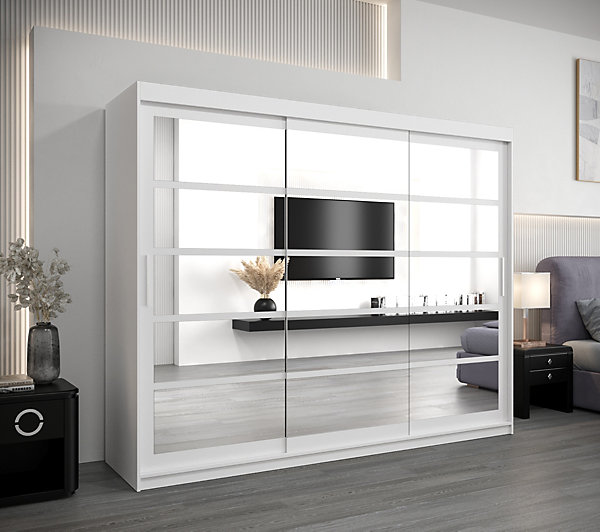 Armoire coulissante Roma 2 250, profondeur 62 blanc