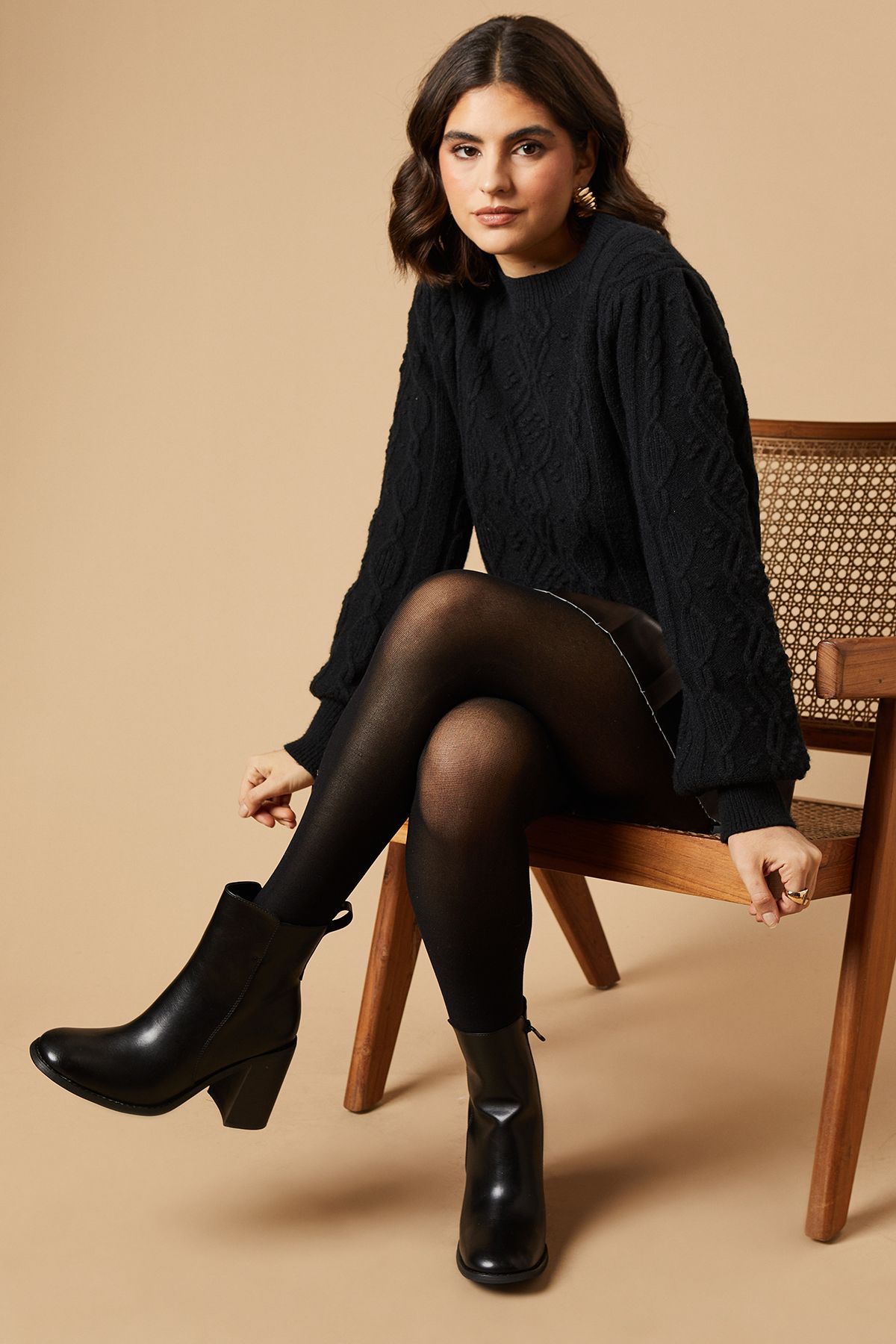Oasis Marisol Square Toe High Block Heel Ankle Boots