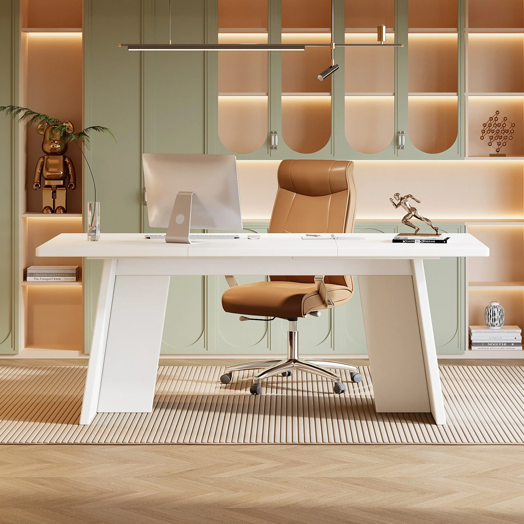 63 Modern White Executive Desk Computer Office Conference Table