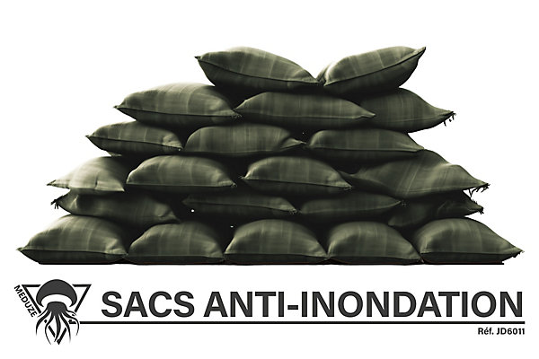Méduze - 25 sacs de protection anti-inondation 40 x 60 cm - Facile à déployer - Indéchirable - Durable