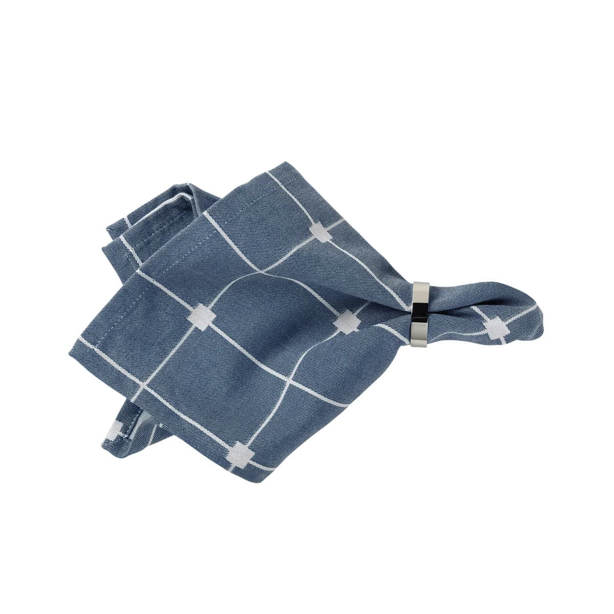 Broste Copenhagen - Tila Stoffserviette, maritime blue / off-white