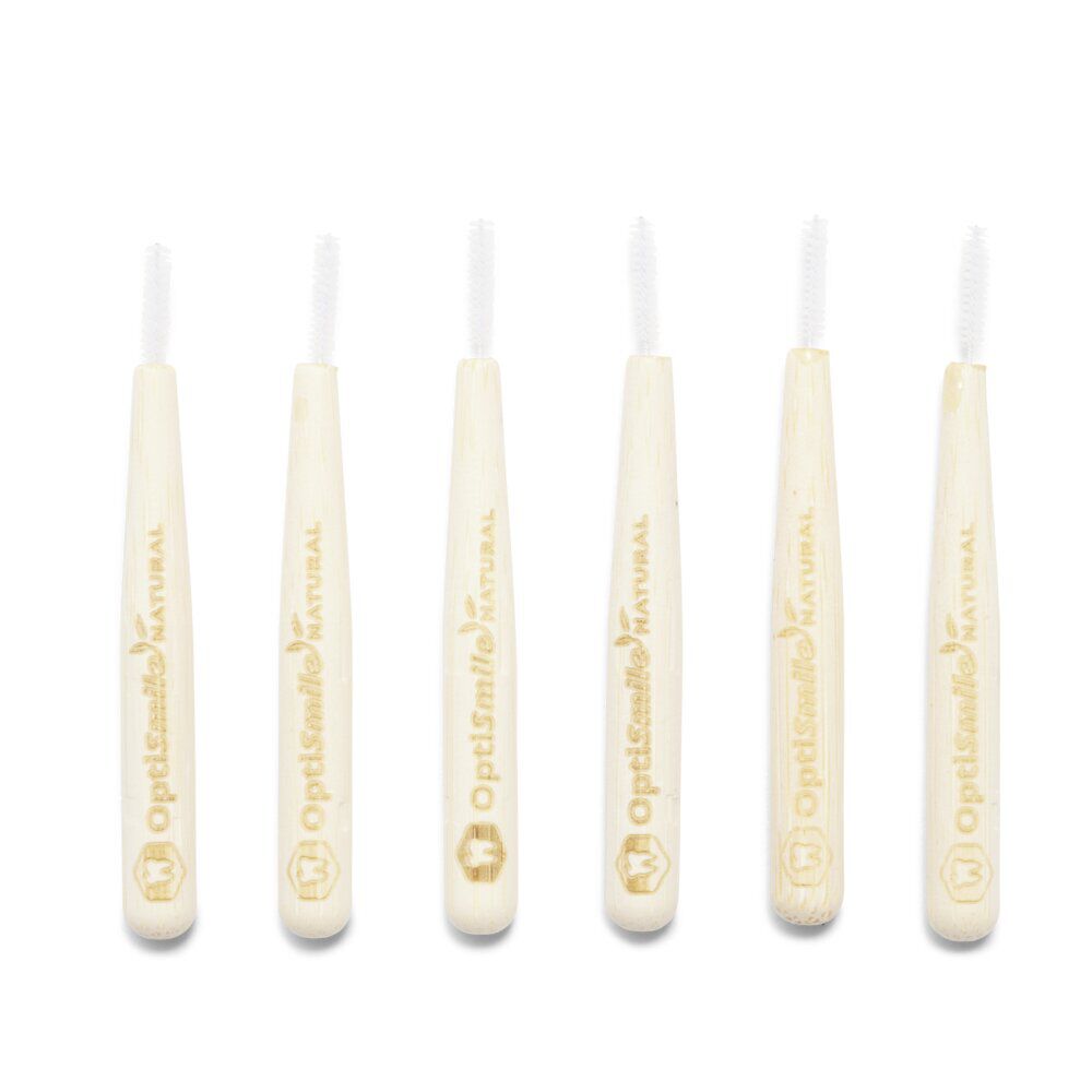 Lot de 6 brossettes interdentaires 2mm manche bambou
