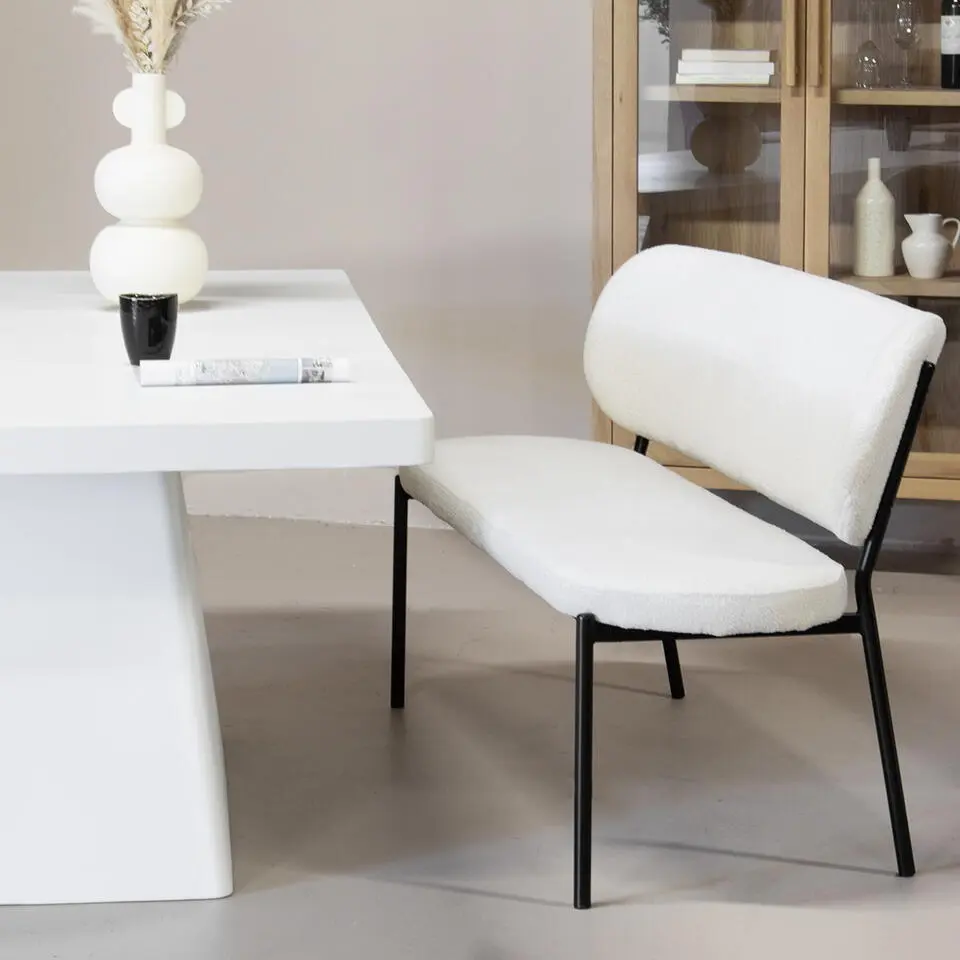 Eetkamerbank Beige Stof - Diepte 63cm - Zitbreedte 160cm - Maddie