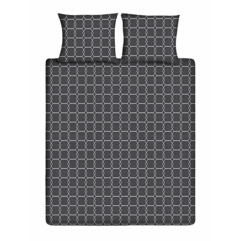 Ten Cate Katoenen Dekbedovertrek - 200x200/220 cm - Graphic Gray