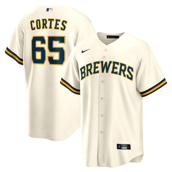 Nestor Cortes Milwaukee Brewers Nike Home Replica Jersey - Cream