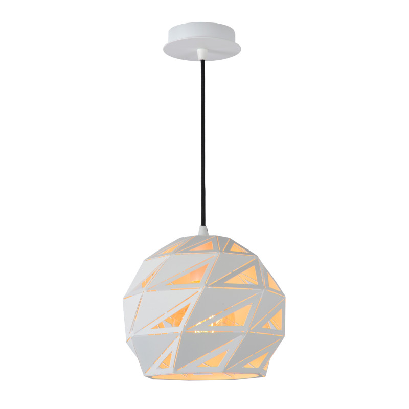 Suspension Malunga blanche Ø 25 cm E27 60 W LUCIDE
