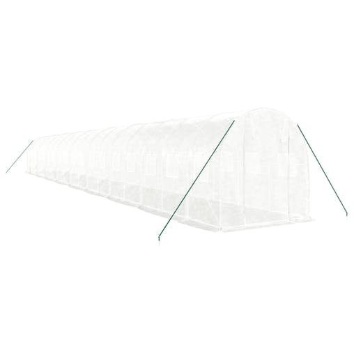 NNEVL Greenhouse with Steel Frame White 36 m&sup2; 18x2x2 m
