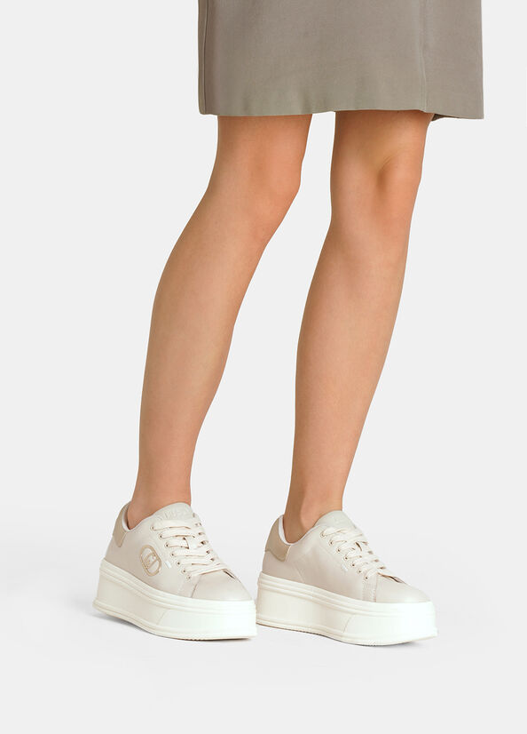 Sneakers platform in pelle
