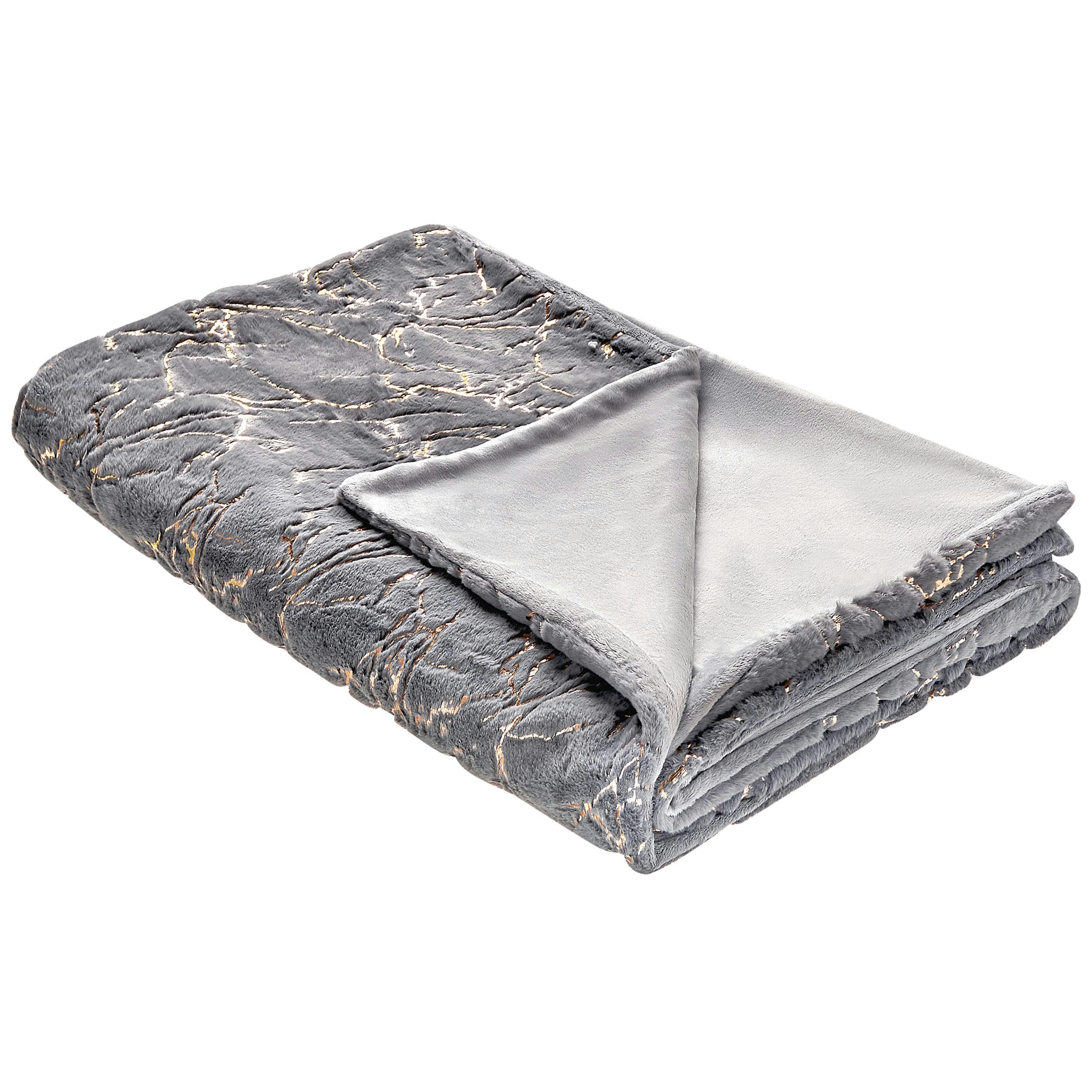 GODAVARI - Couverture en polyester gris 180x130cm