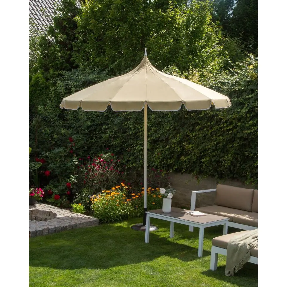 MINOA - Tuinparasol - Beige - 245 cm - Polyester
