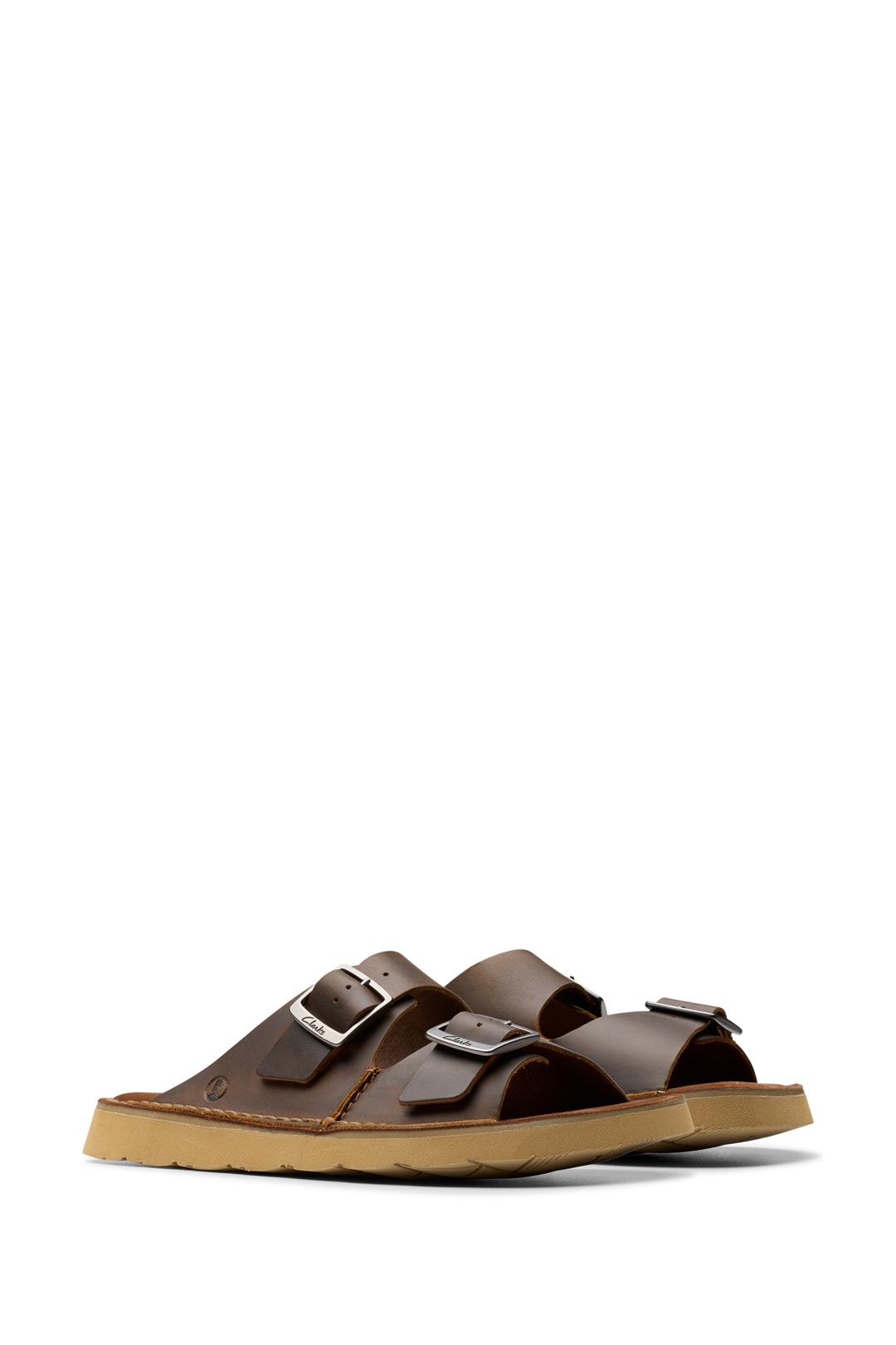 Clarks Solsbury Strap Leather Sandal Beeswax