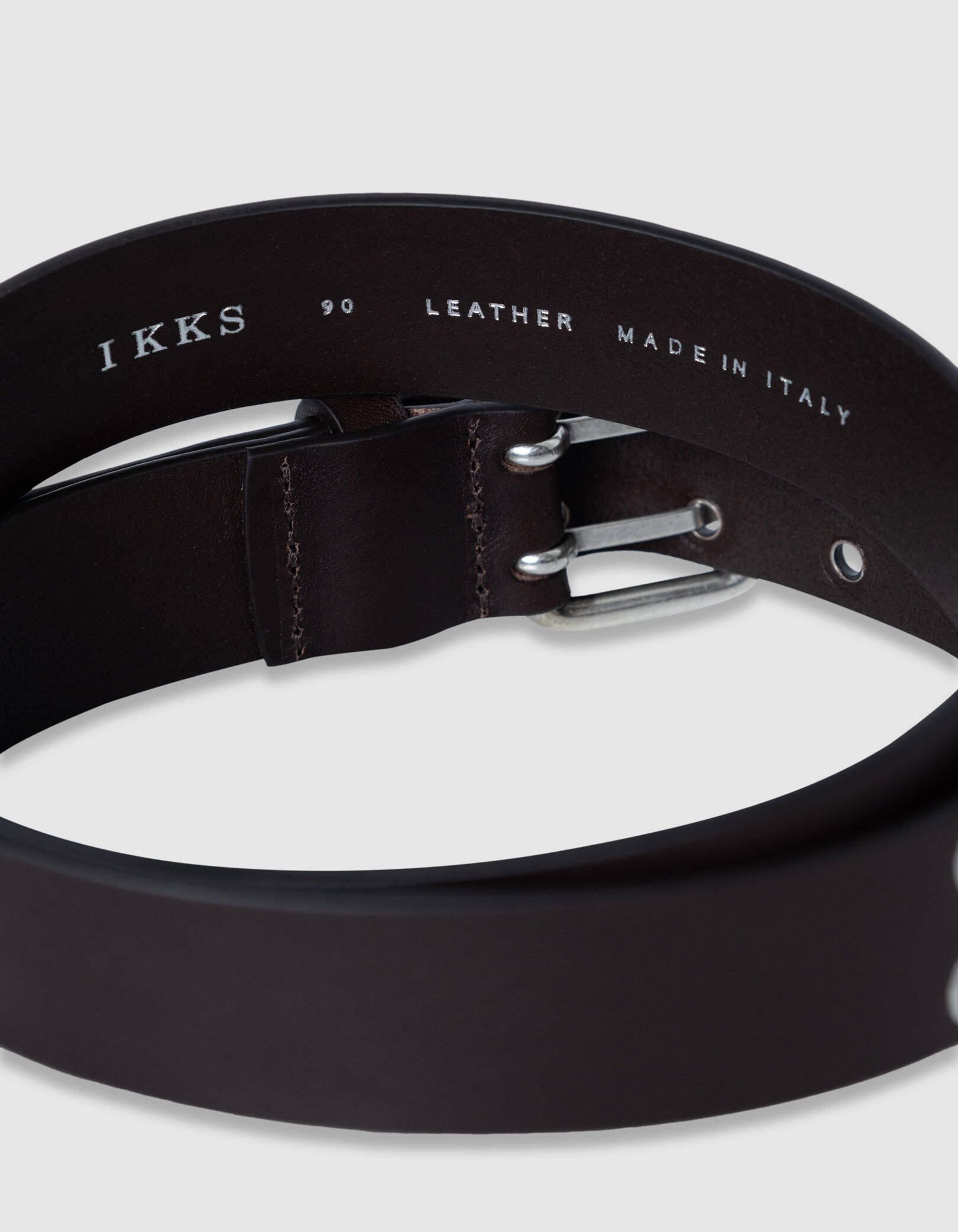 Ceinture marron cuir rivets Femme