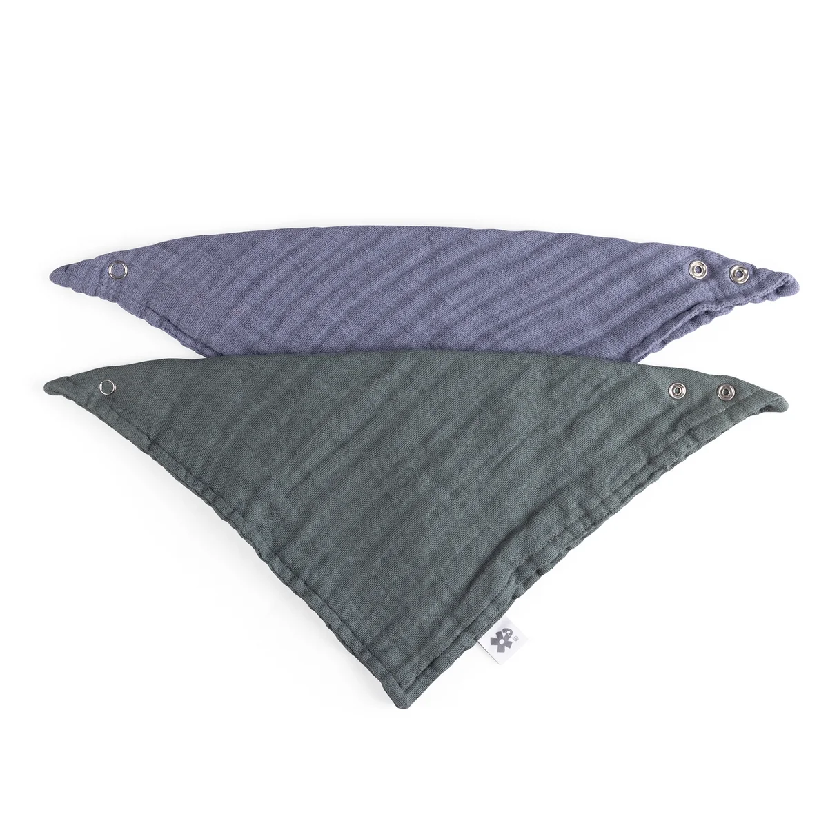 Sebra - Lätzchen aus Musselin, blau / grün (2er-Set)