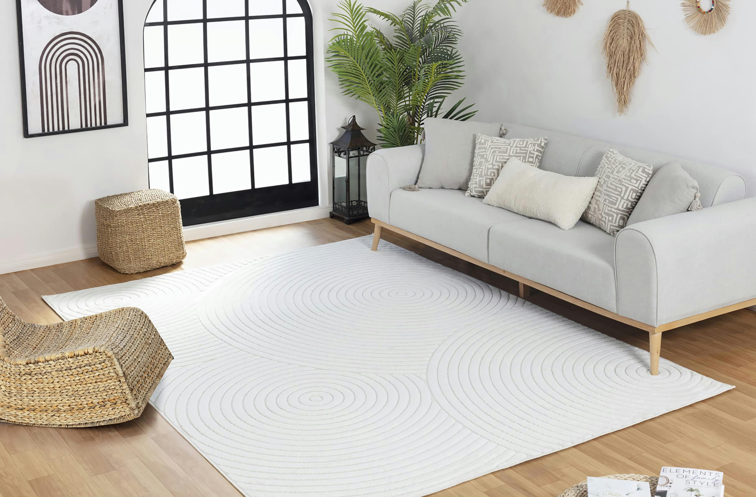 KOANA - Tapis d'Intérieur/d'Extérieur Hygge Blanc 80x150