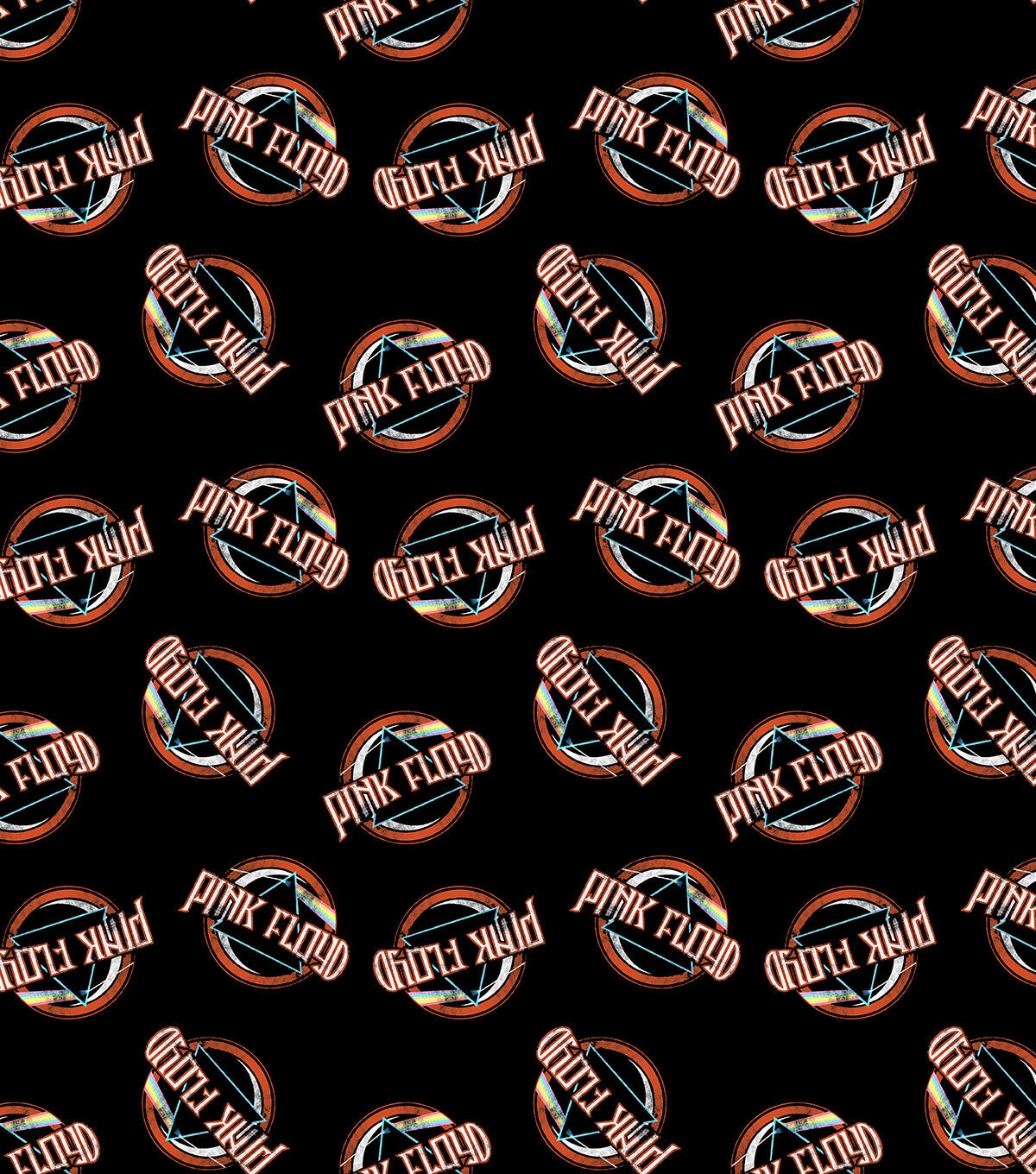 Pink Floyd Black Tossed Cotton Fabric