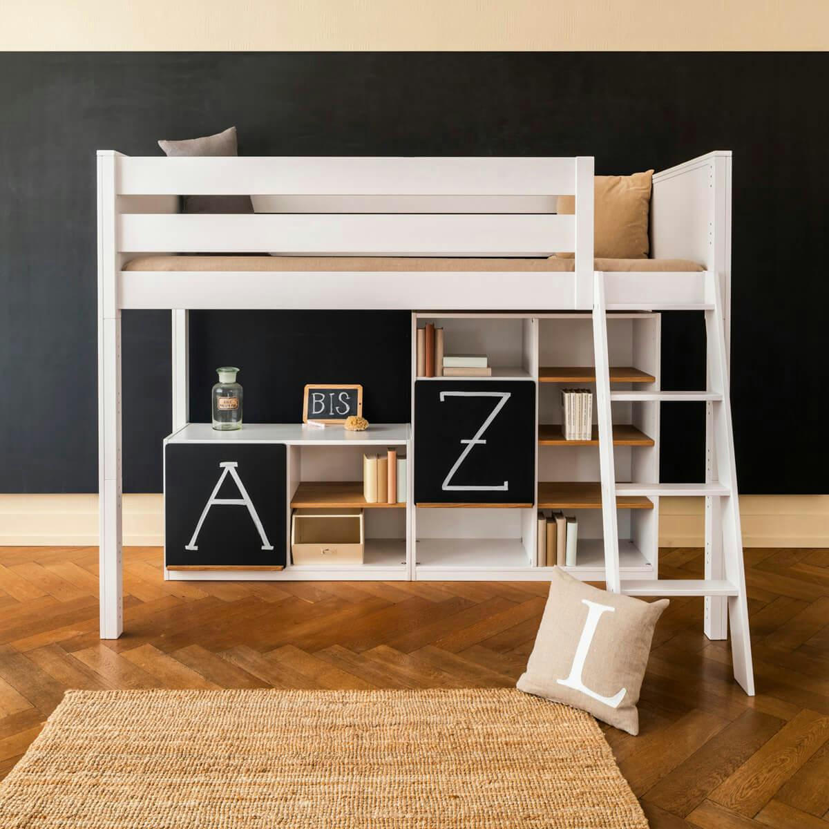 KASVA - Lit mezzanine étagère haute