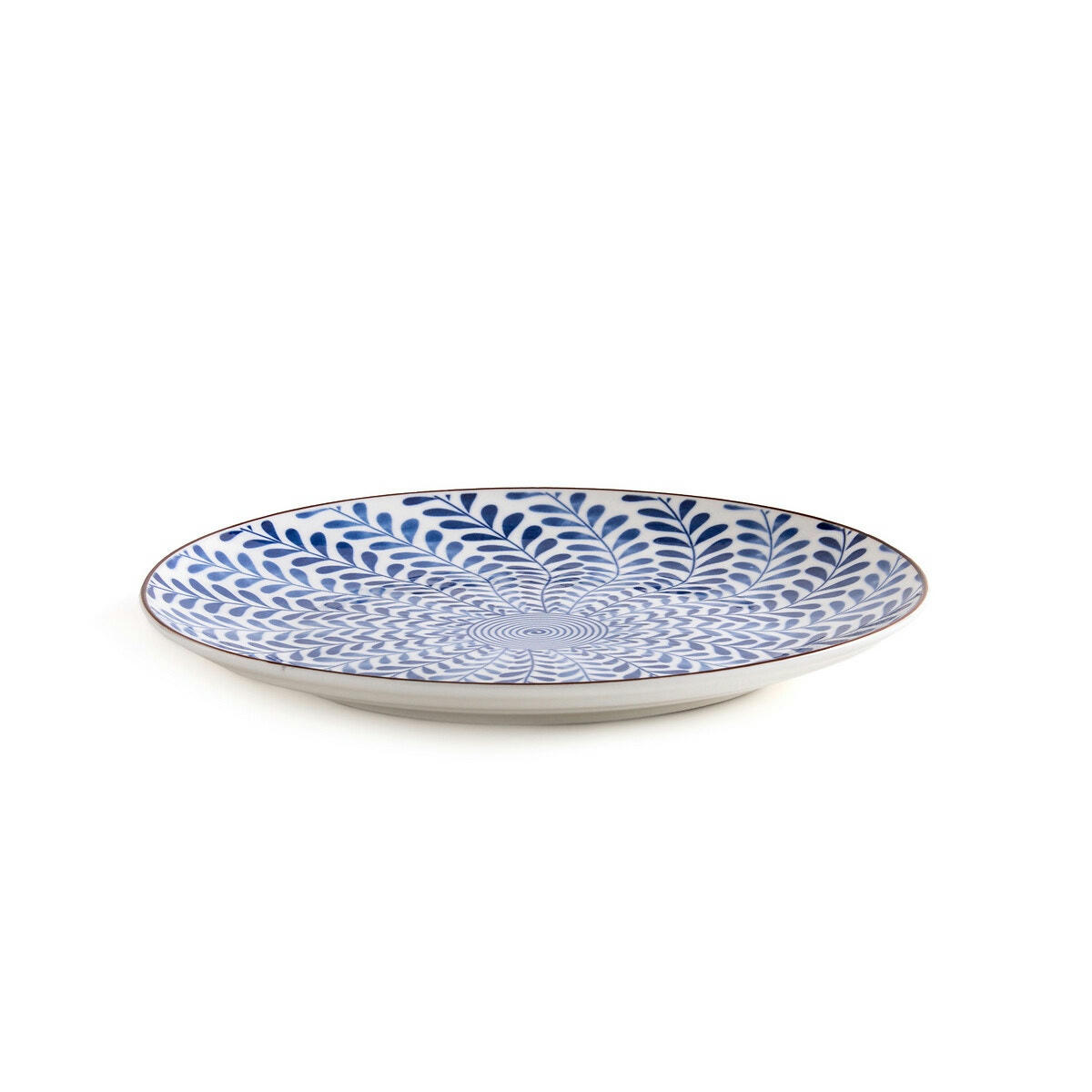 Lot de 4 assiettes plates motif feuilles, Rowl