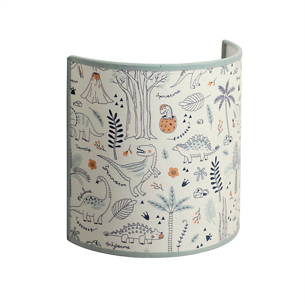 Applique murale enfant bleu, vert tissu dinosaure E14 IP20 H.22cm Seynave
