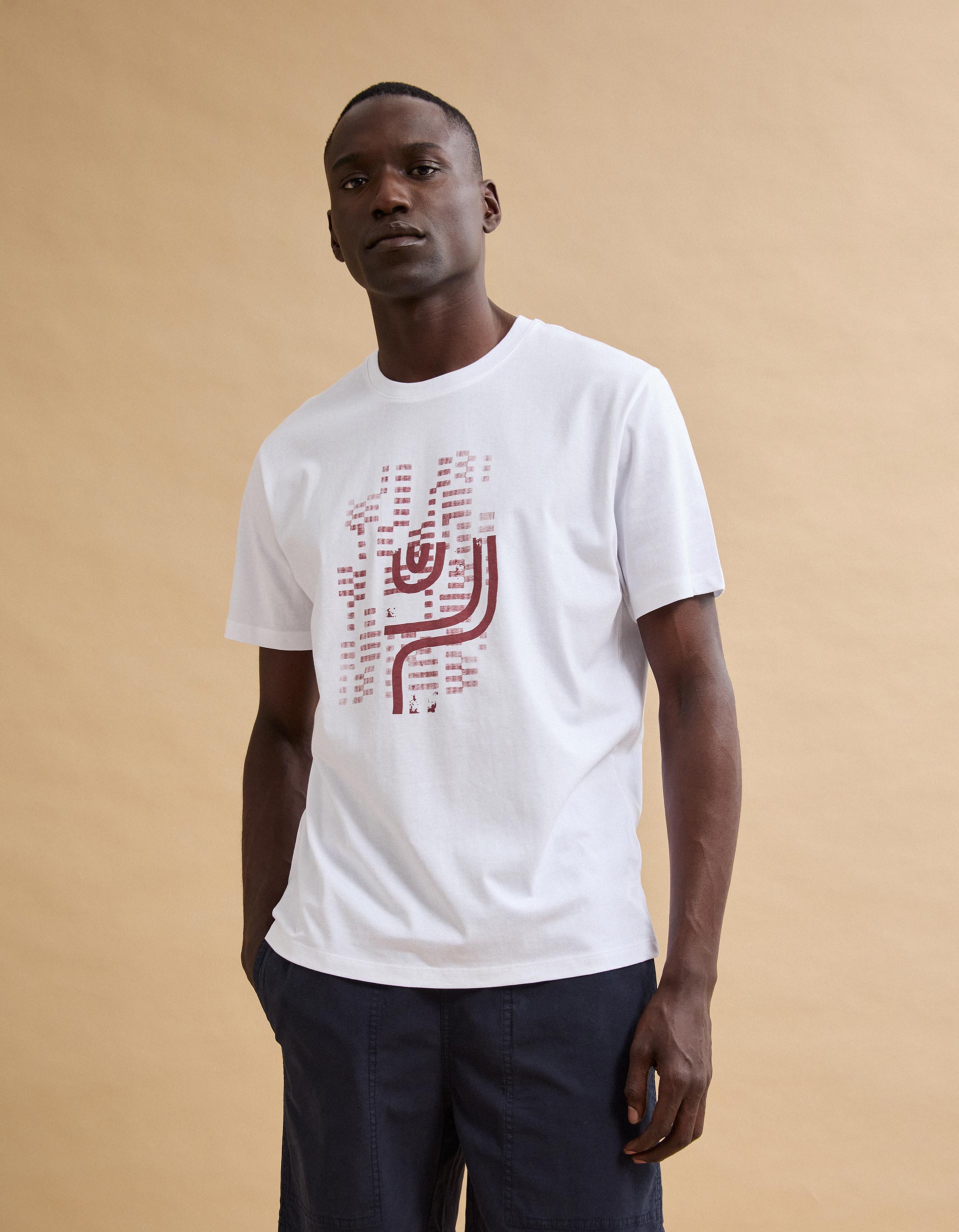 T-shirt Jersey Estampada, Homem, Branco
