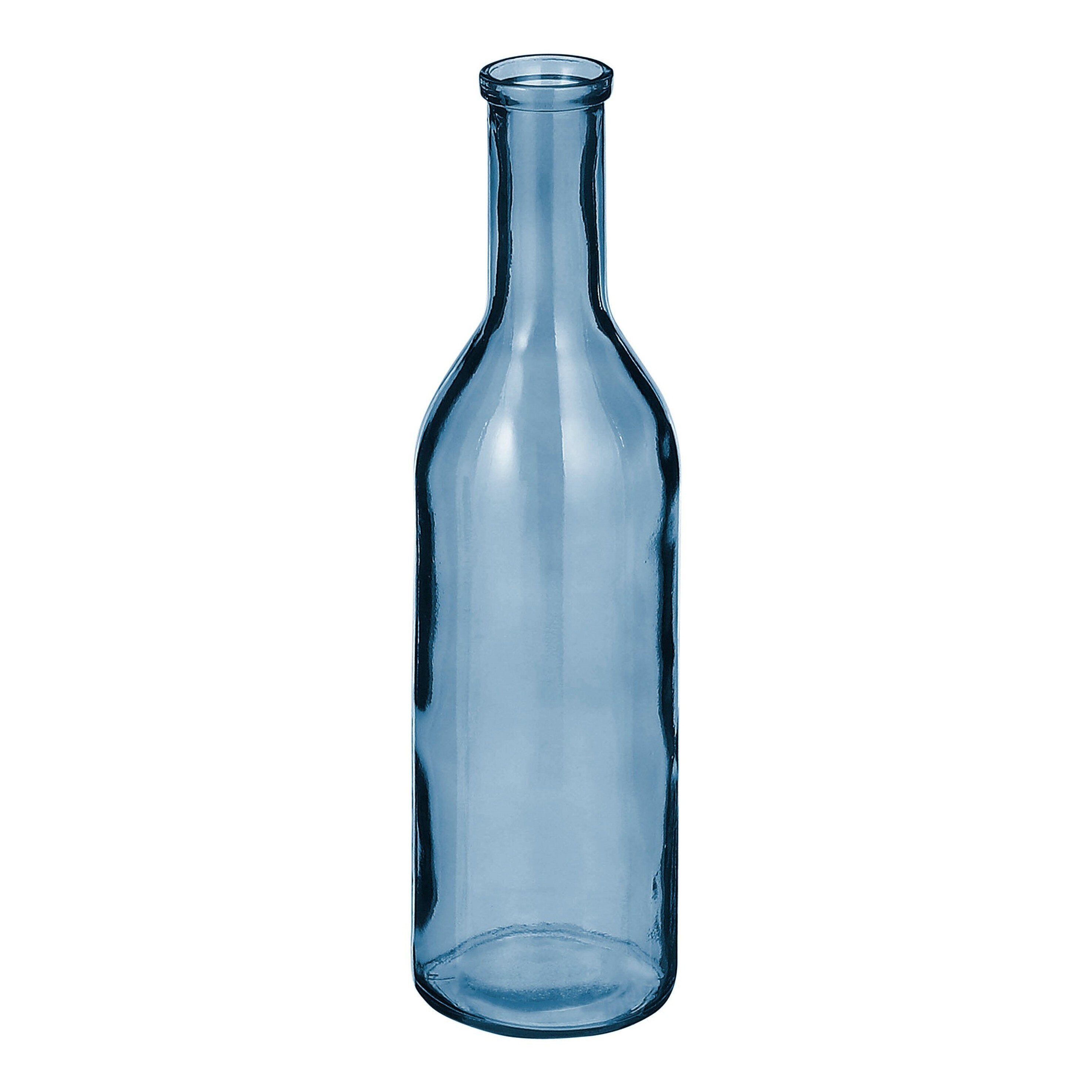 Mica Decorations Rioja Fles Vaas - H50 x Ø15 cm - Gerecycled Glas - Lichtblauw