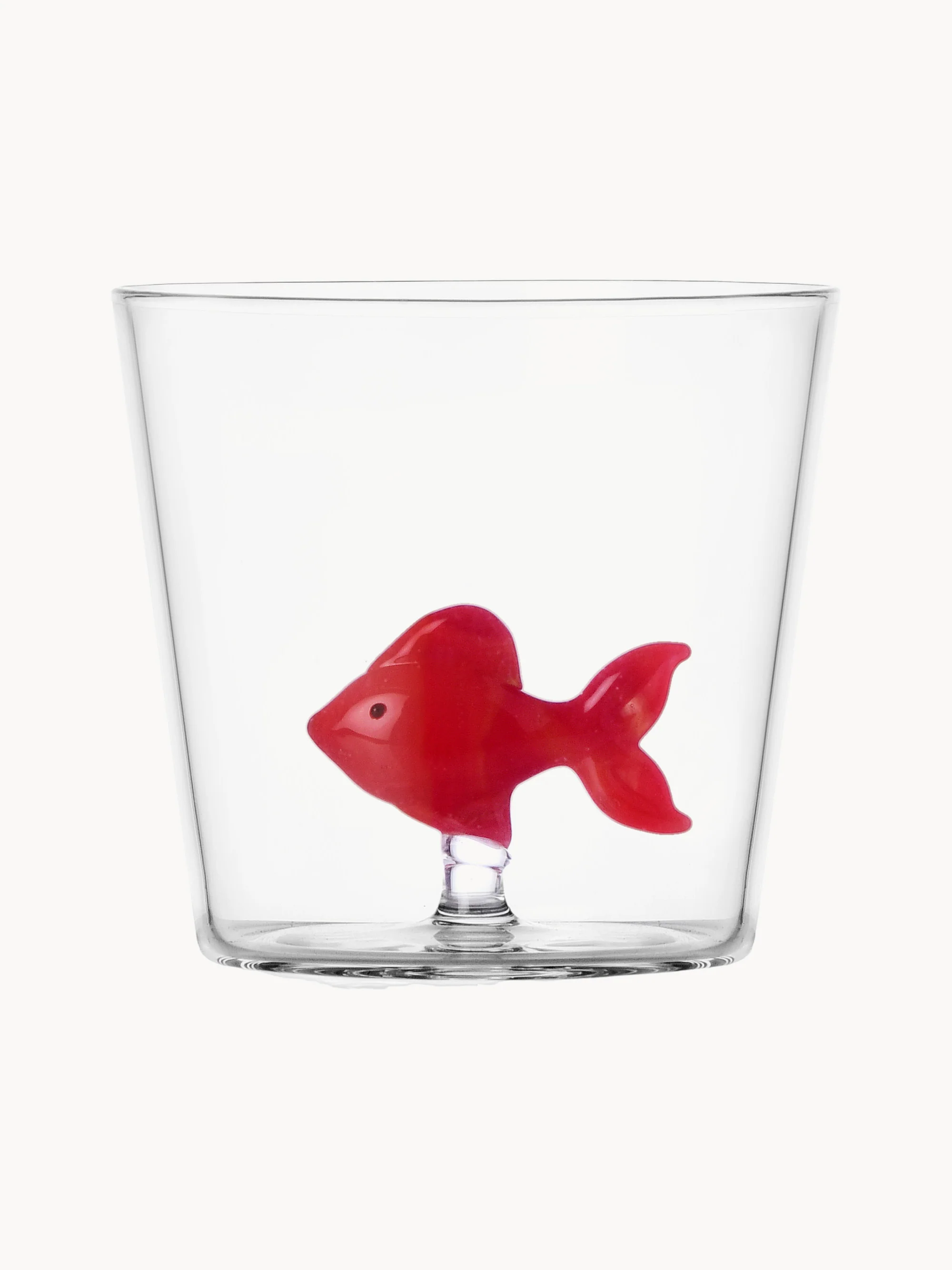 Handgefertigtes Trinkglas Red Fish