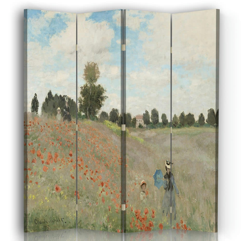 - Paravent Le Champ des Coquelicots - Claude Monet 145x180cm (4 volets)