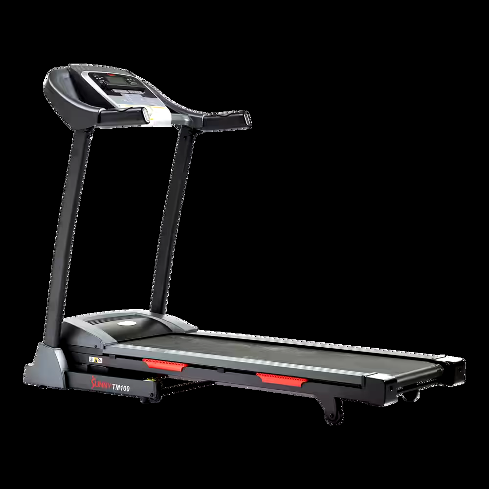 Sunny Health & Fitness TM100 Auto-Incline Folding Treadmill, Bluetooth Compatible