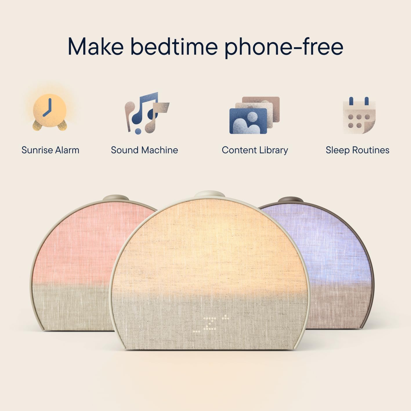 Hatch Restore 3 Sunrise Alarm Clock, Sound Machine, Smart Light (Putty) - White Noise, Screen-Free Sleep Routine