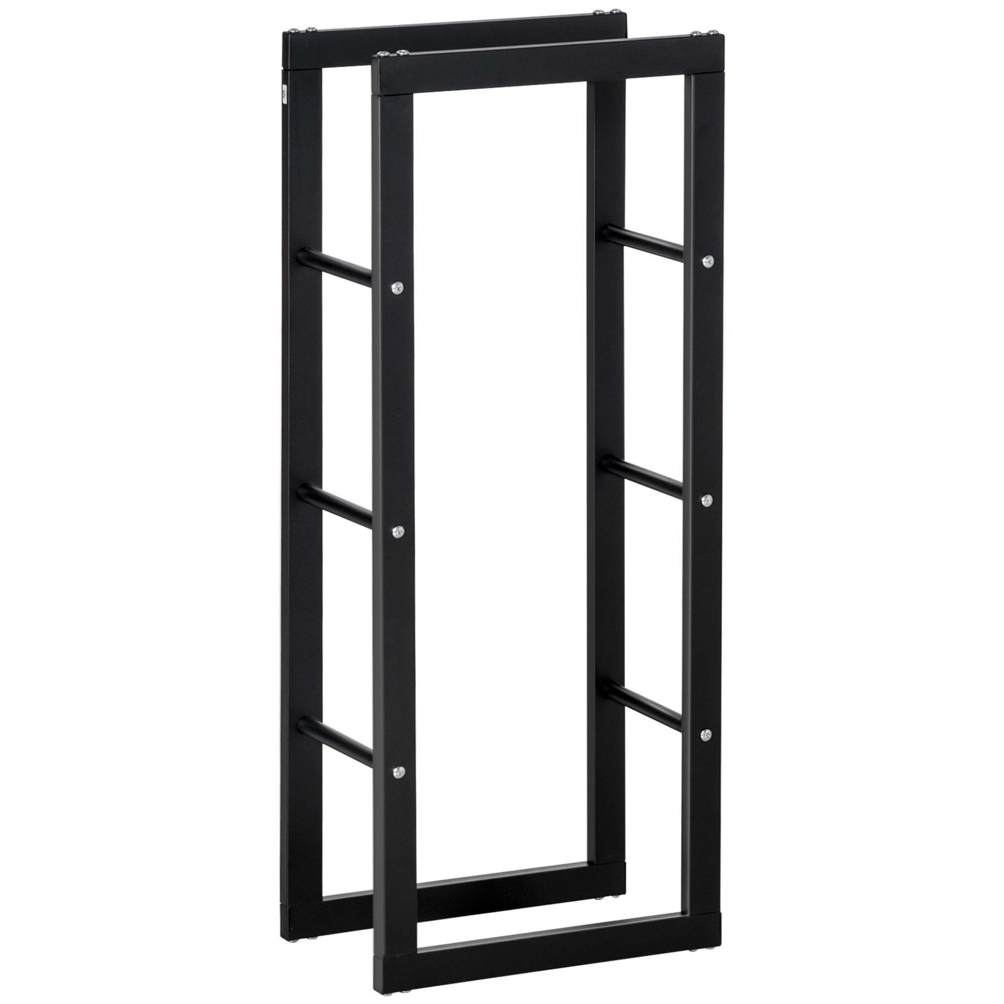 - Range bûches design contemporain rectangulaire H100 cm métal noir