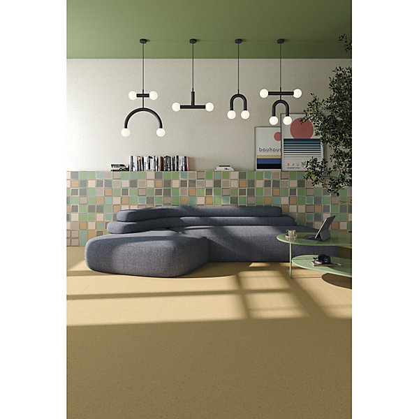 Carrelage extérieur antidérapant effet terrazzo grand format terre 80x80 cm MICRA R Siena GRIP