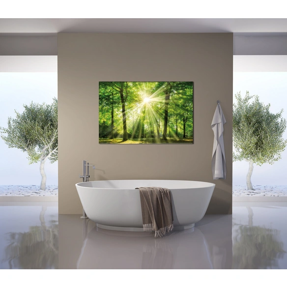 Keilrahmenbild Grüner Wald, 78x118 cm