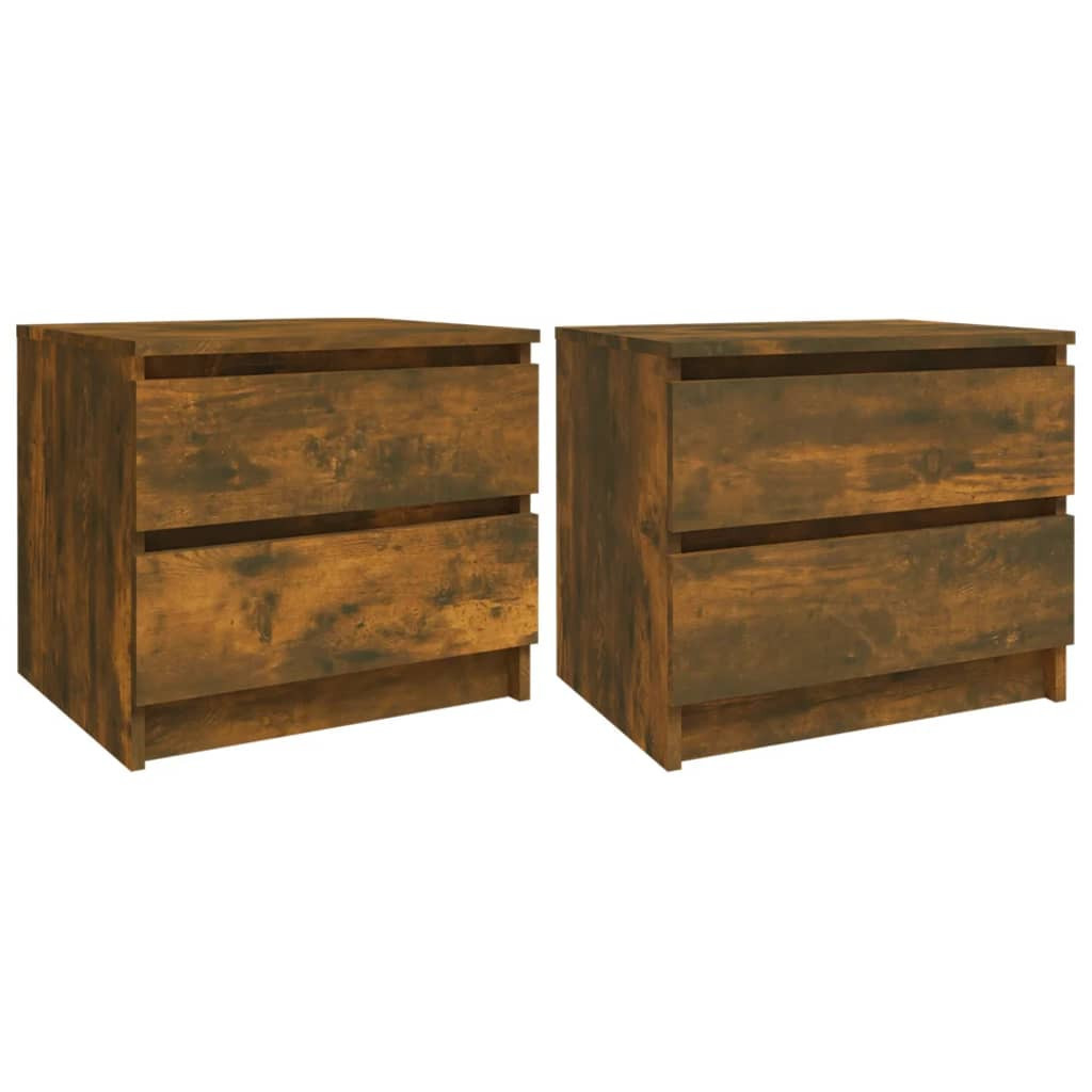 2x Szafka Nocna Stolik Komoda Brązowa z Szufladą Do Sypialni 50x39x43,5 cm