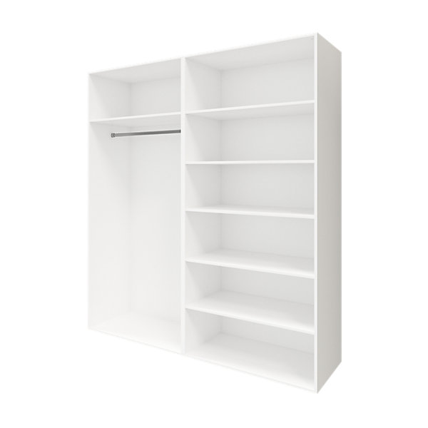 Armoire penderie portes coulissantes anthracite brillant et miroir GoodHome Atomia H. 225 x L. 200 x P. 63,5 cm