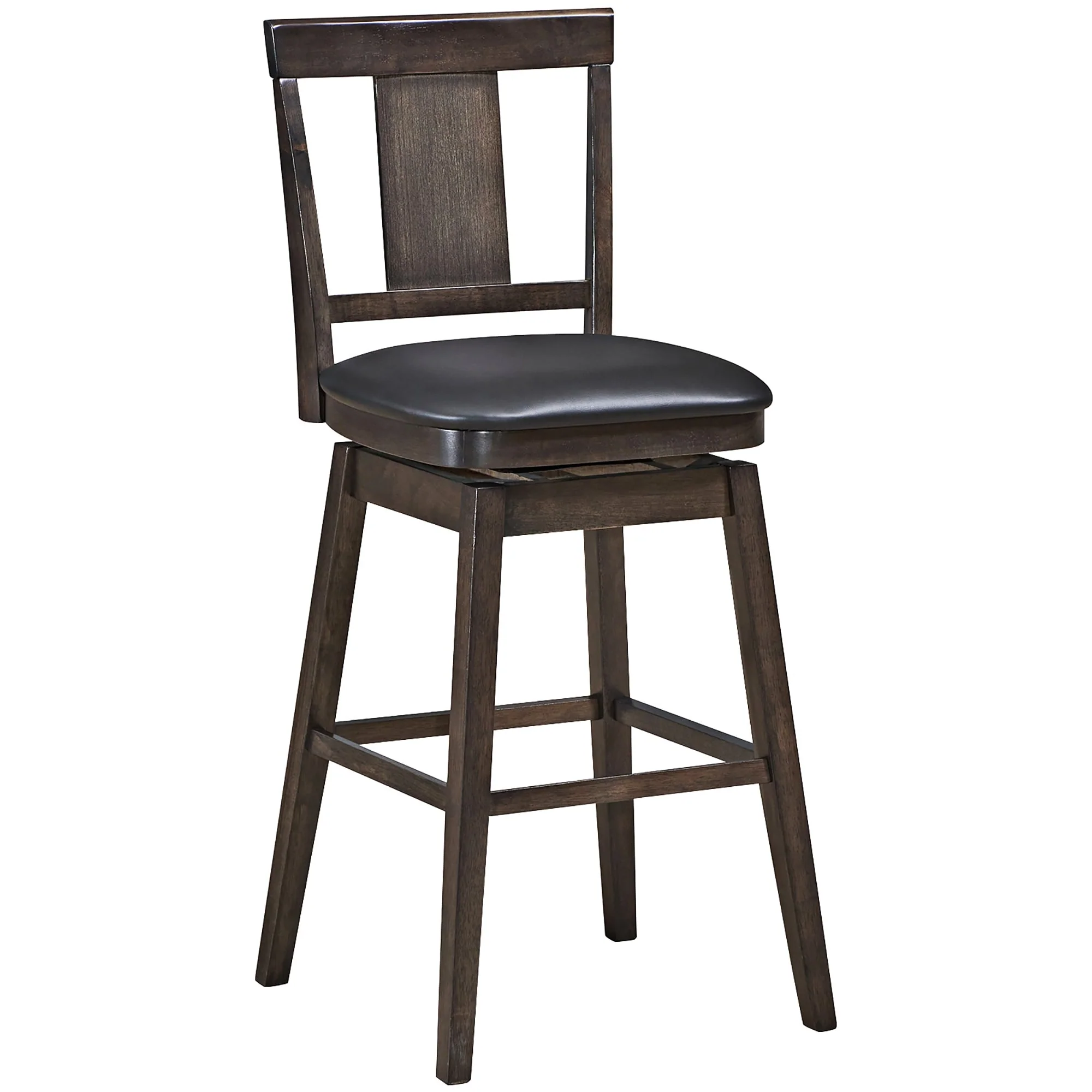 Swivel Bar Stools Classic Wooden Bar Stool with Leather Padded Seat