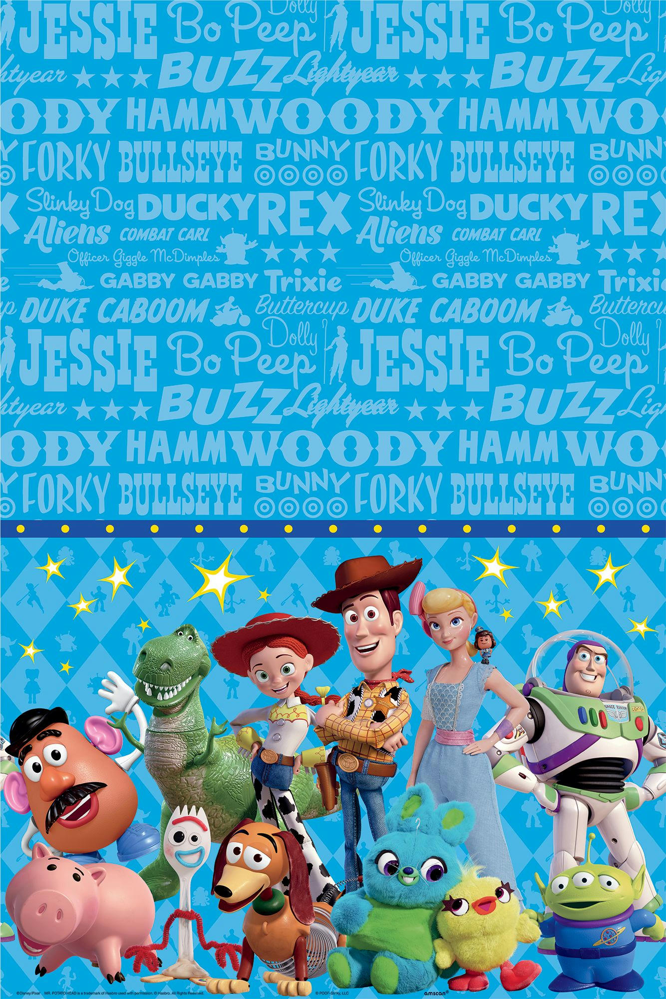 Disney Pixar Toy Story Rectangle Plastic Reusable Table Cover, Blue, 54x96-in, for Birthday Party