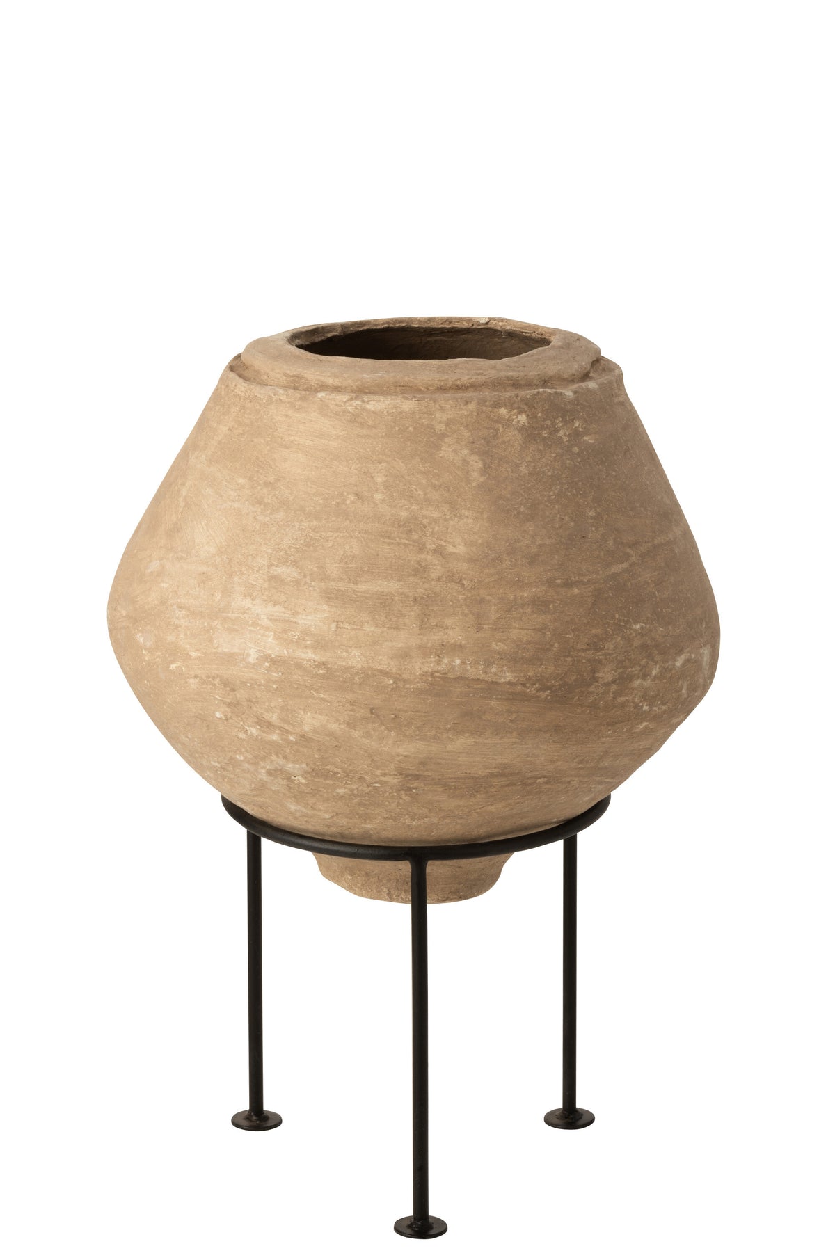 J-Line bloempot Op Voet Chad - papier mache - bruin - Ø 51 cm