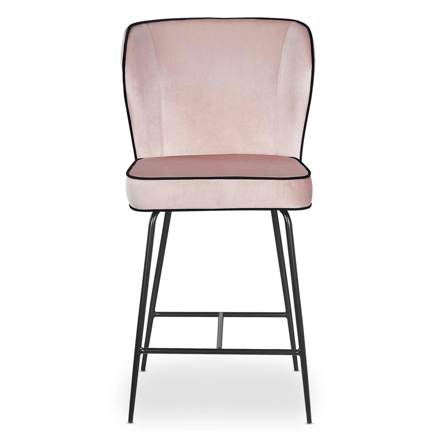 ELSA - Chaise de bar velours rose