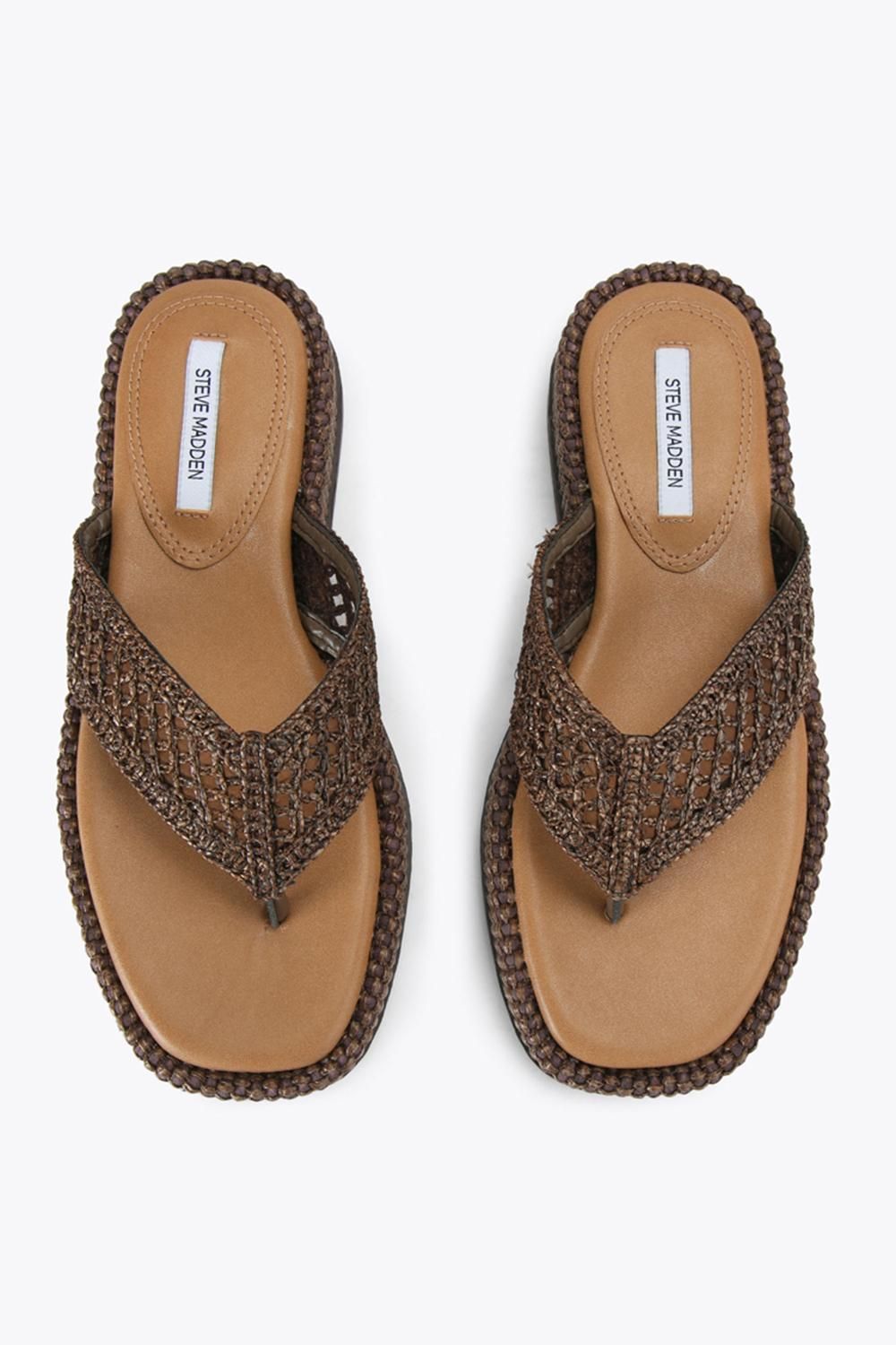 STEVE MADDEN Bella Brown Raffia' Sandals