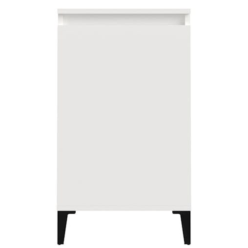 NNEVL Bedside Cabinet High Gloss White 40x35x70 cm Engineered Wood