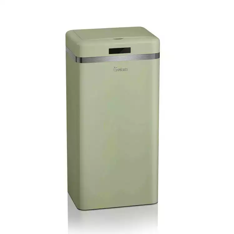 Swan 45L Retro Square Sensor Bin - Sage