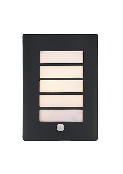 Applique murale à détection Grandy E27 40W IP44 GoodHome gris anthracite