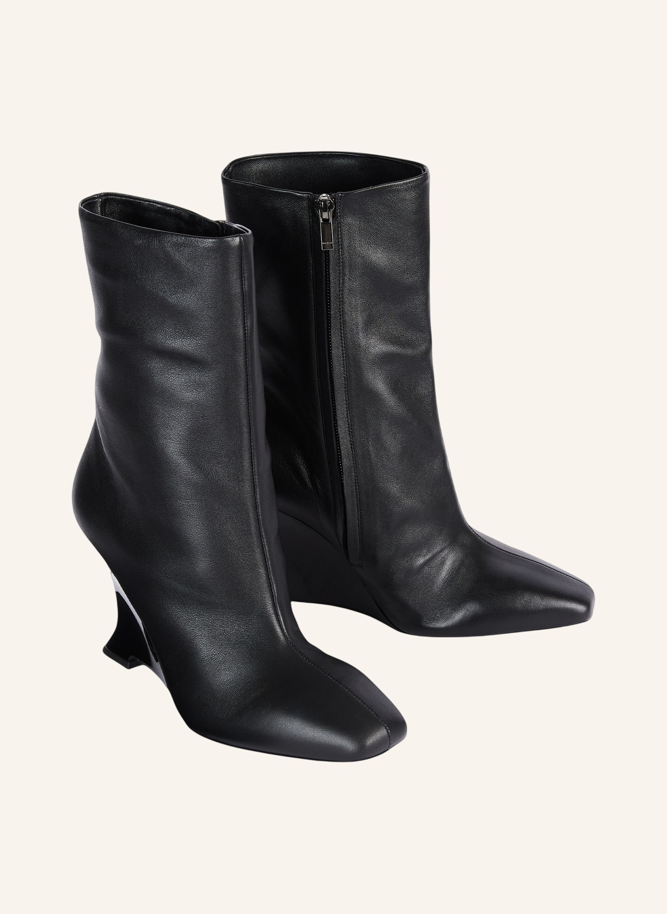 BALMAIN Stiefeletten Wedge aus Glattleder