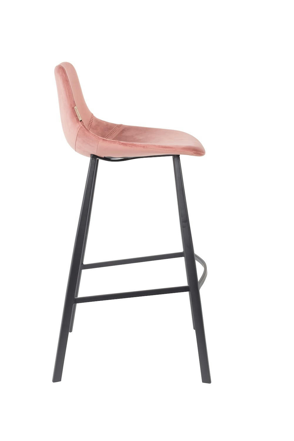 FRANKY 80 - Tabouret de bar en velours rose