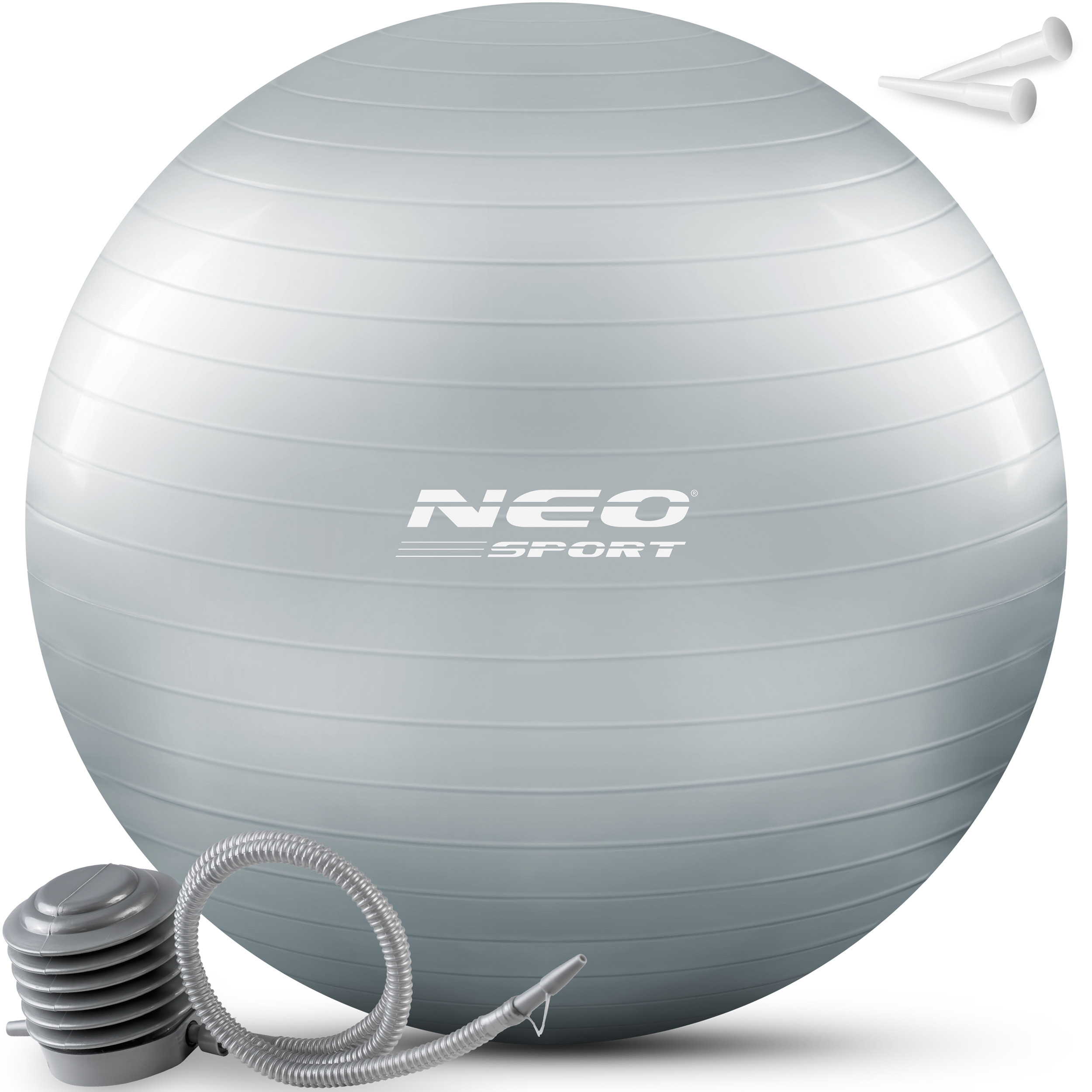 Piłka do ćwiczeń fitness Neo-Sport NS-951 65cm srebrna