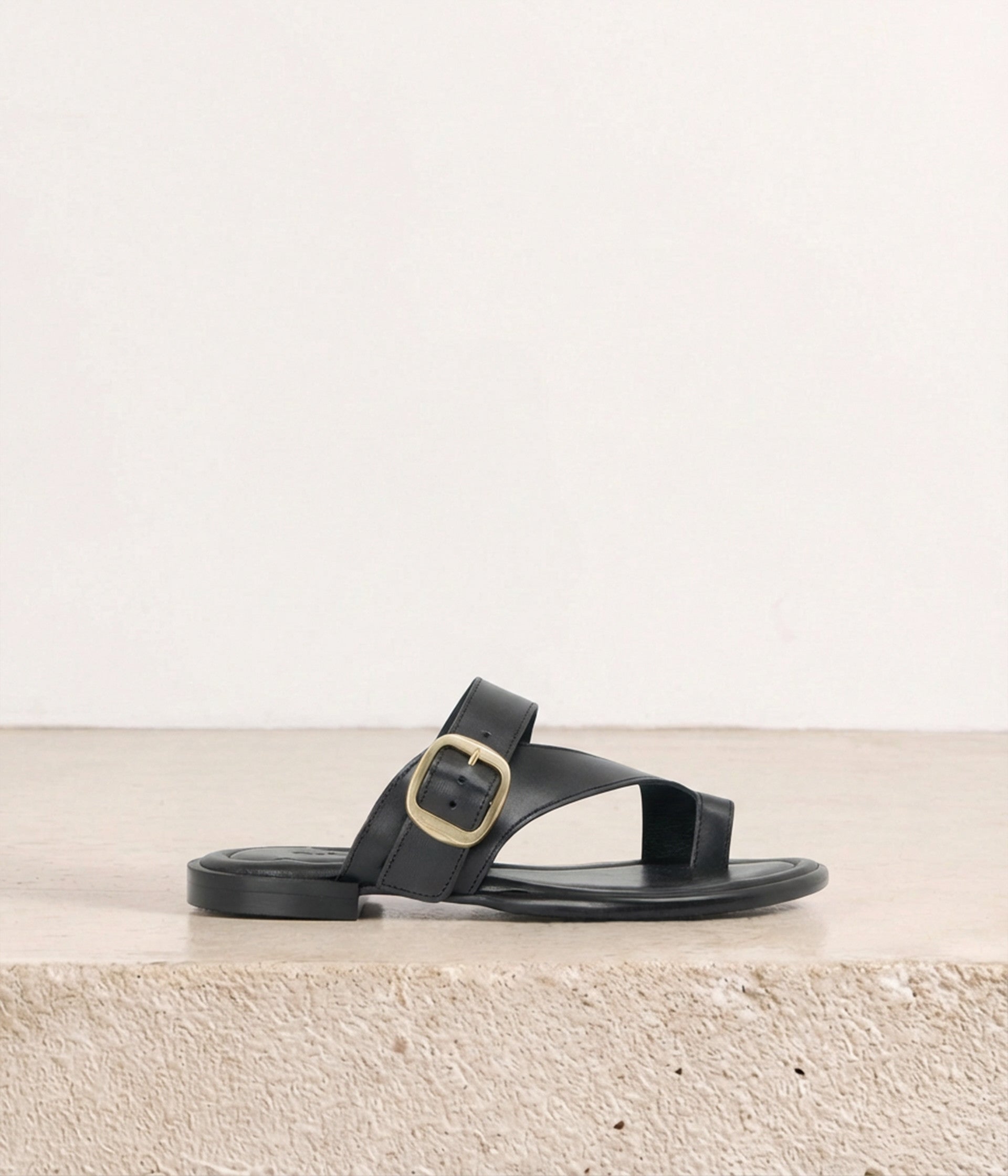Mules en cuir noir Lois