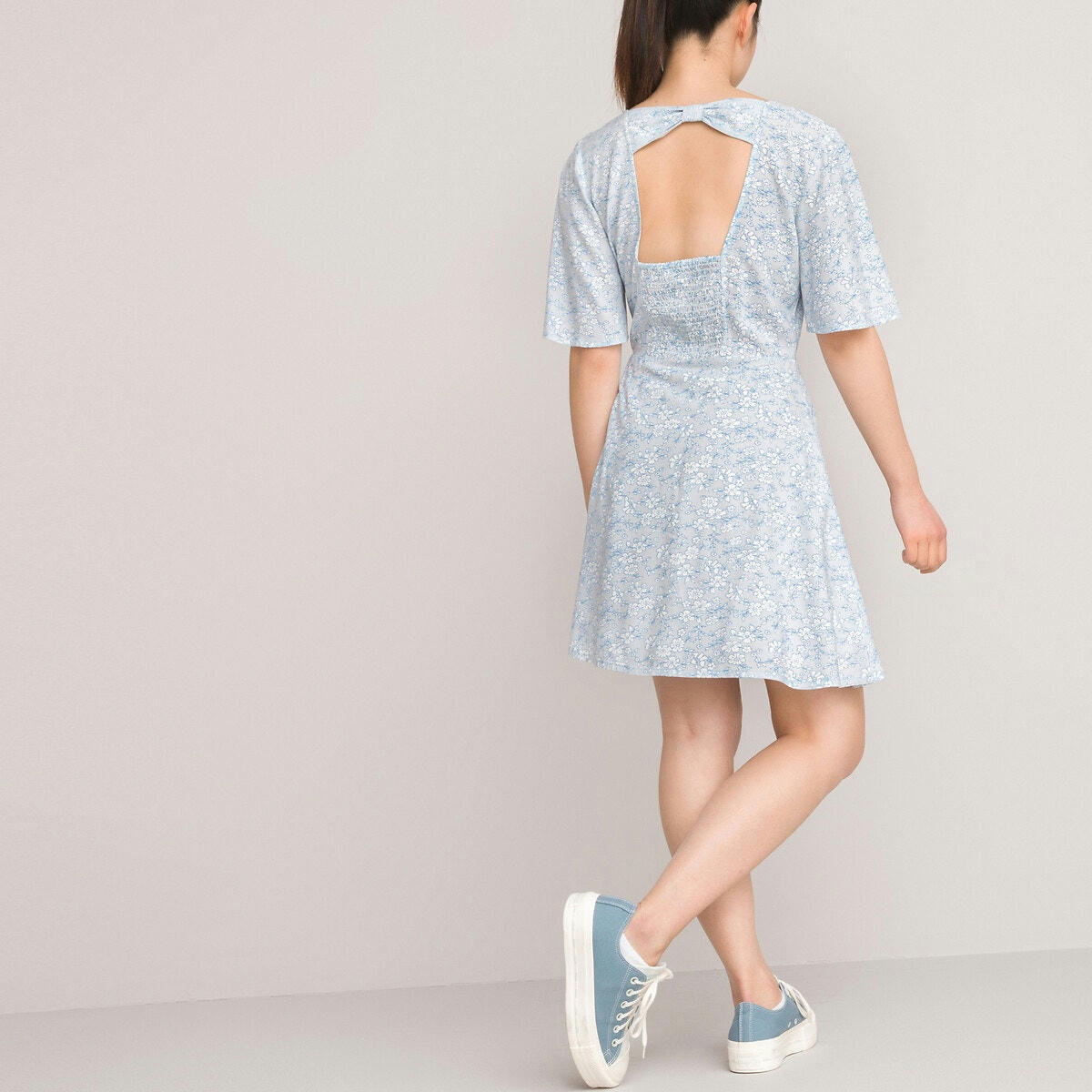 Robe fluide à manches courtes imprimée 10-18 ans
